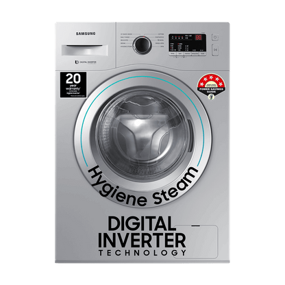 SAMSUNG 7 kg 5 Star Fully Automatic Front Load Washing Machine (WW70R20GLSS/TL, DIT Motor, Silver)