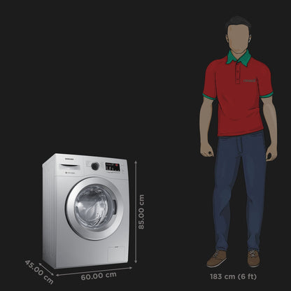 SAMSUNG 7 kg 5 Star Fully Automatic Front Load Washing Machine (WW70R20GLSS/TL, DIT Motor, Silver)