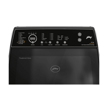 Godrej 8 kg 5 Star Fully Automatic Top Load Washing Machine (Velvet, WTEON VLVT 80 5.0 FDTS MTBK, Built In Heater, Metallic Black)