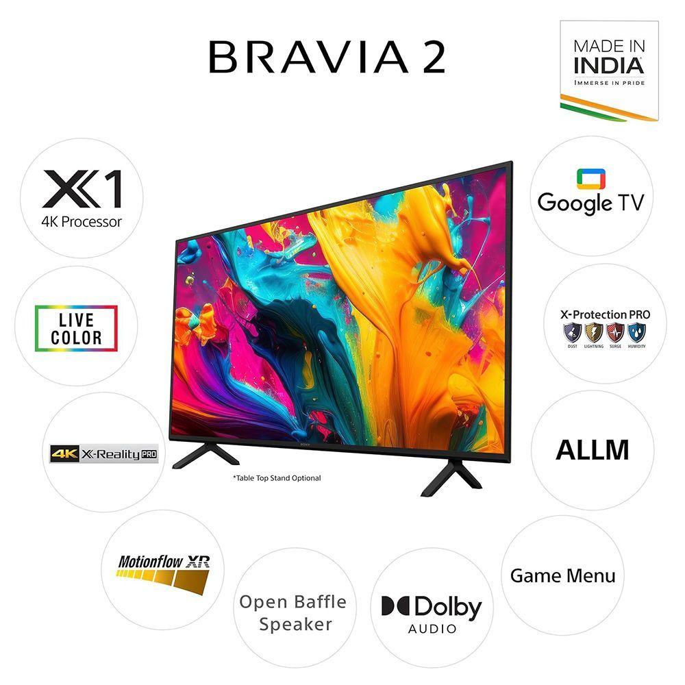 SONY BRAVIA 2 127 cm (50 inch) 4K Ultra HD LCD Smart Android TV with Auto Low Latency Mode (2024 Model)