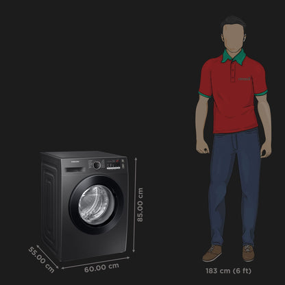 SAMSUNG 9 kg 5 Star Inverter Fully Automatic Front Load Washing Machine (WW90T4040CB1TL, Digital Inverter Motor, Black)