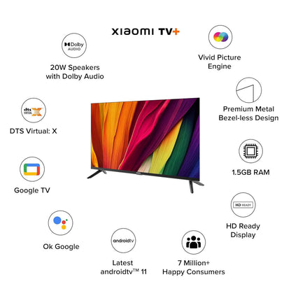 Xiaomi A Series 80 cm (32 inch) HD Ready LED Smart Google TV with Voice Assistant (2024 model)