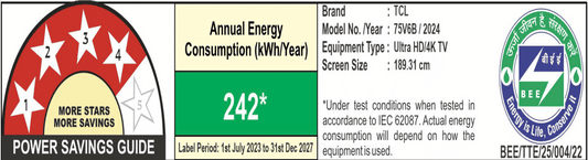 TCL V6B 190.5 cm (75 inch) 4K Ultra HD LED Smart Google TV with Dolby Audio( 2024 Model)