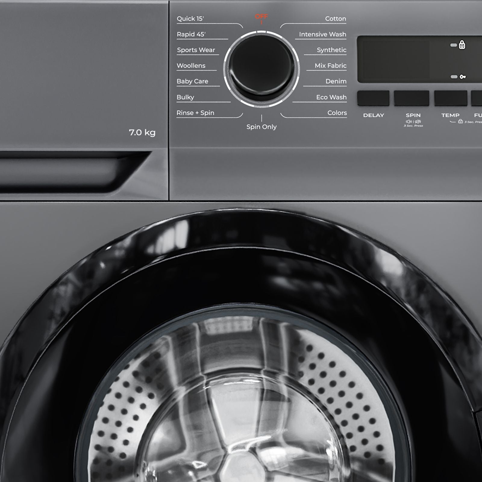 Godrej 7 kg 5 Star Fully Automatic Front Load Washing Machine (Argon, WFEON ARG 7014 FEBDT SLSR, In-built Heater, Silver Stream)