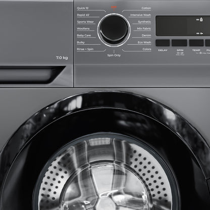 Godrej 7 kg 5 Star Fully Automatic Front Load Washing Machine (Argon, WFEON ARG 7014 FEBDT SLSR, In-built Heater, Silver Stream)