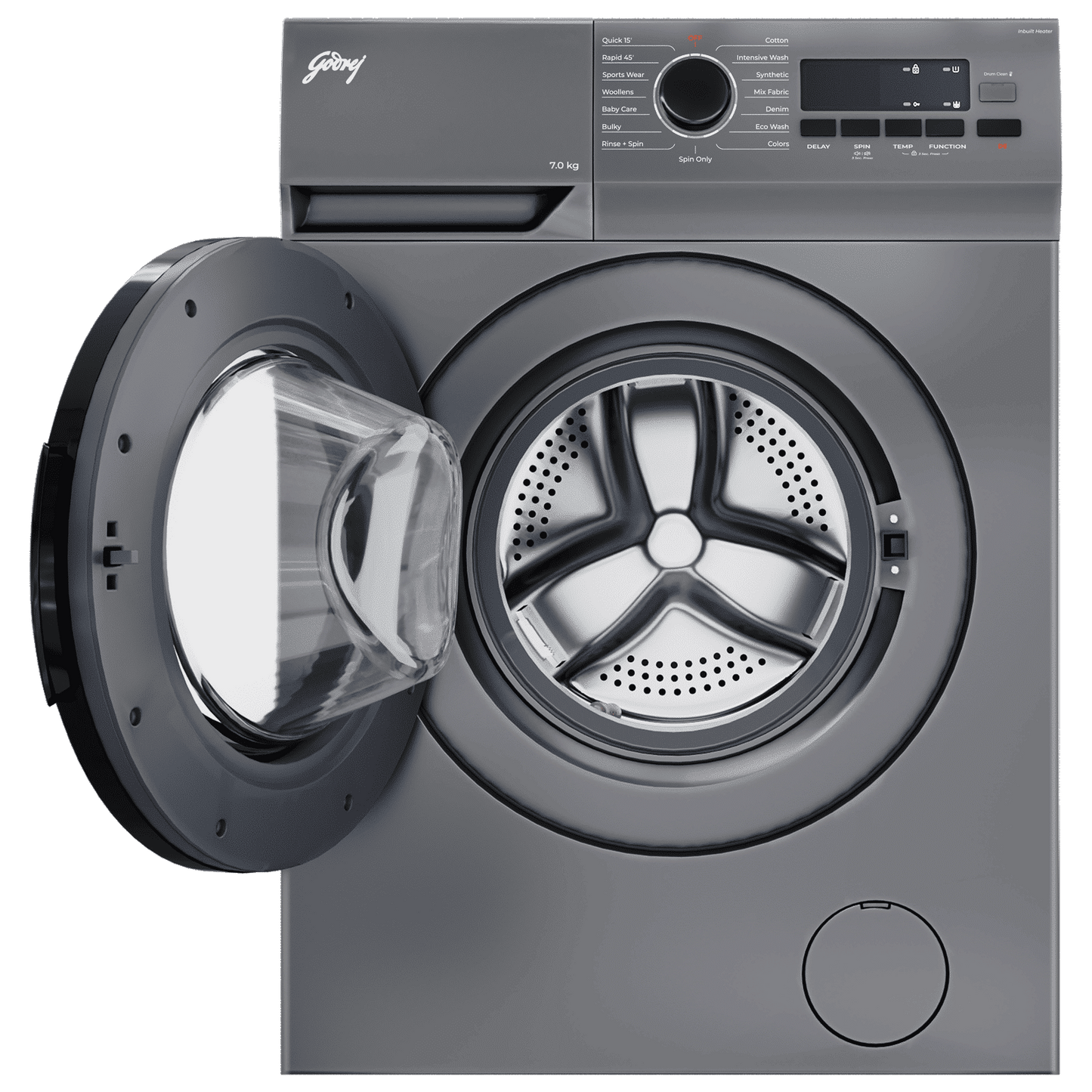 Godrej 7 kg 5 Star Fully Automatic Front Load Washing Machine (Argon, WFEON ARG 7014 FEBDT SLSR, In-built Heater, Silver Stream)