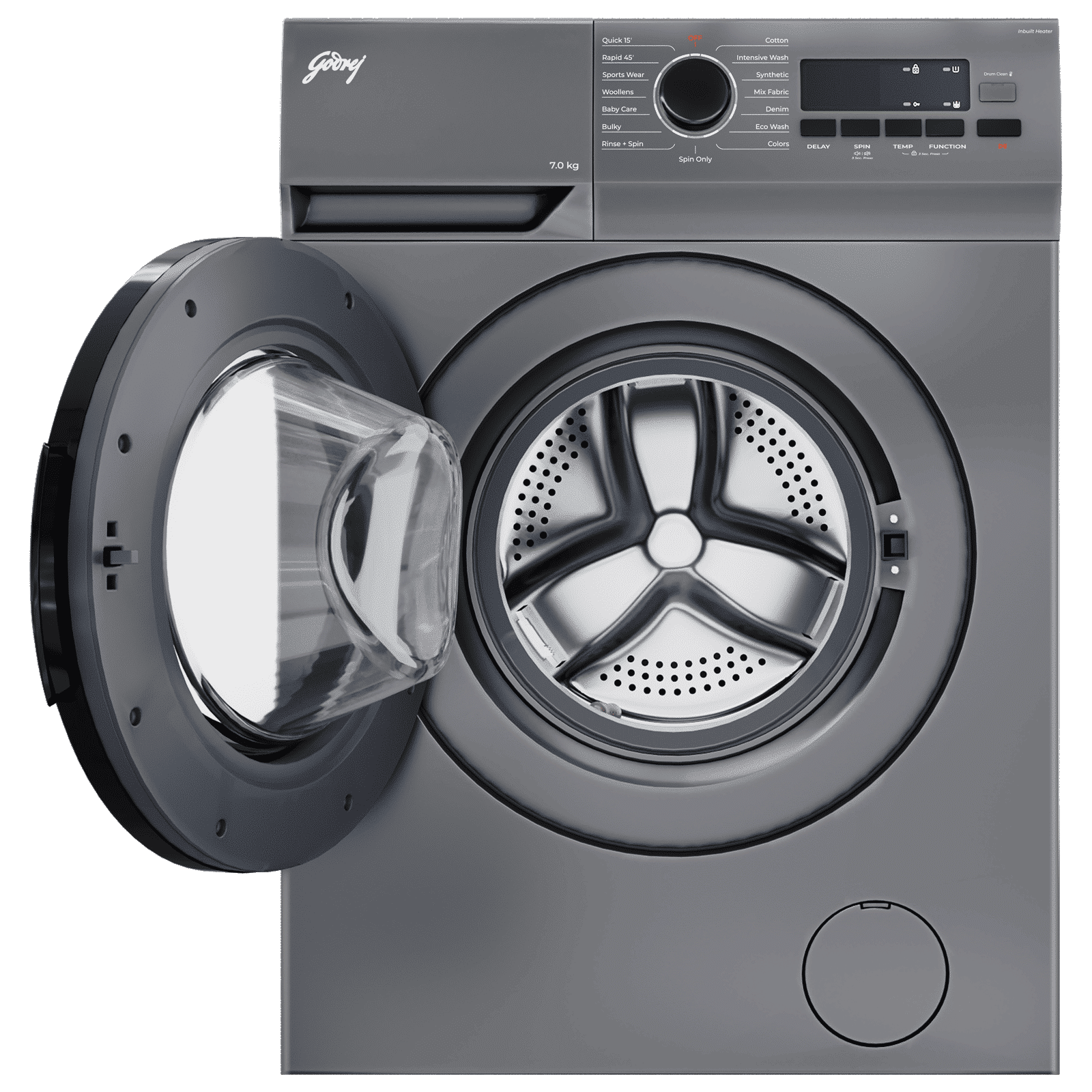 Godrej 7 kg 5 Star Fully Automatic Front Load Washing Machine (Argon, WFEON ARG 7014 FEBDT SLSR, In-built Heater, Silver Stream)