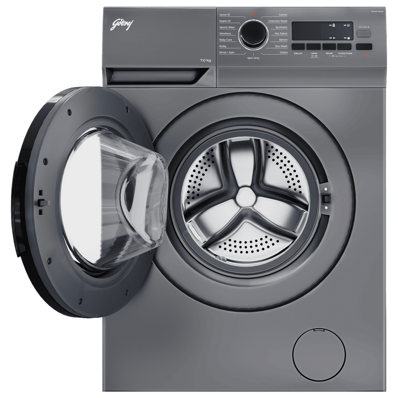 Godrej 7 kg 5 Star Fully Automatic Front Load Washing Machine (Argon, WFEON ARG 7014 FEBDT SLSR, In-built Heater, Silver Stream)