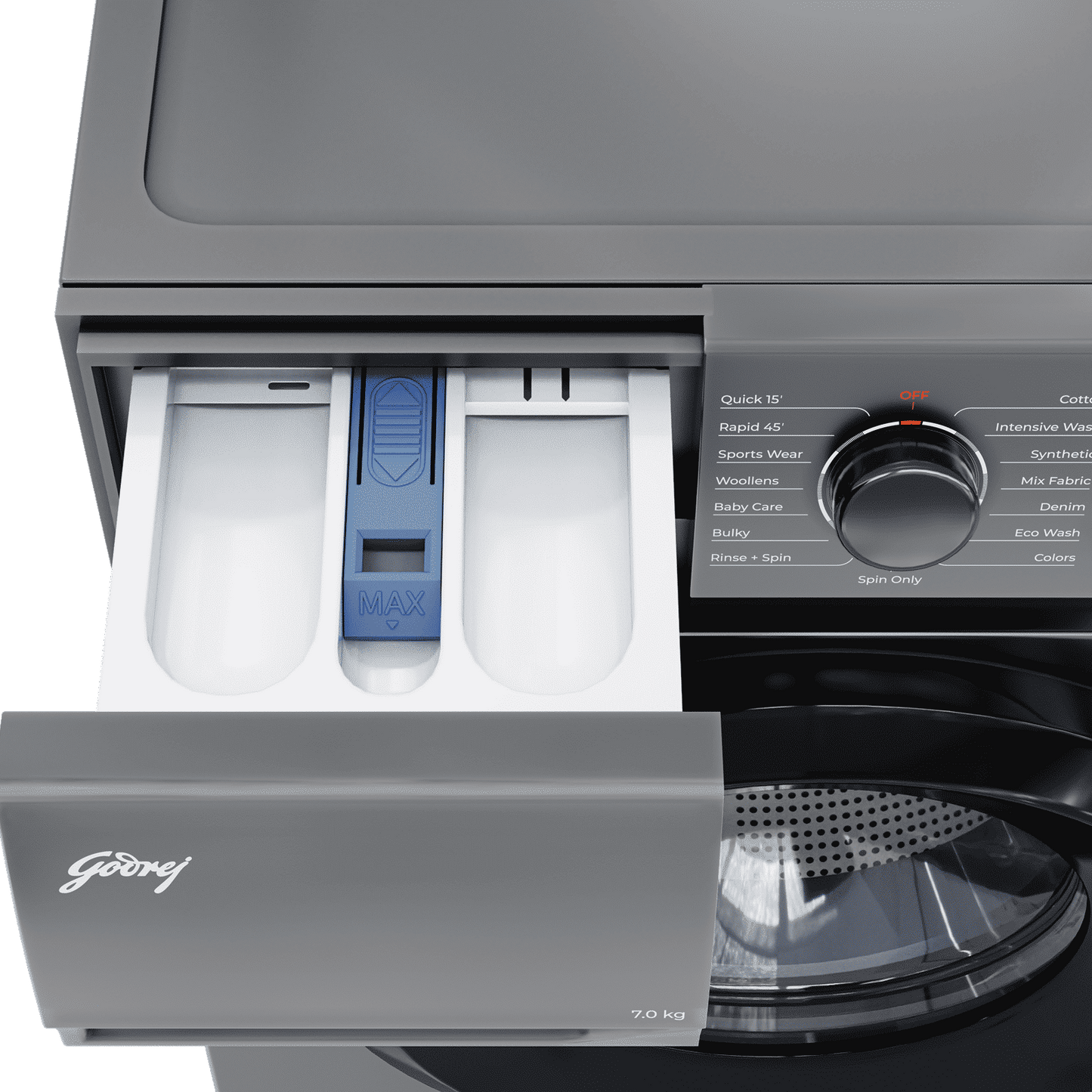 Godrej 7 kg 5 Star Fully Automatic Front Load Washing Machine (Argon, WFEON ARG 7014 FEBDT SLSR, In-built Heater, Silver Stream)