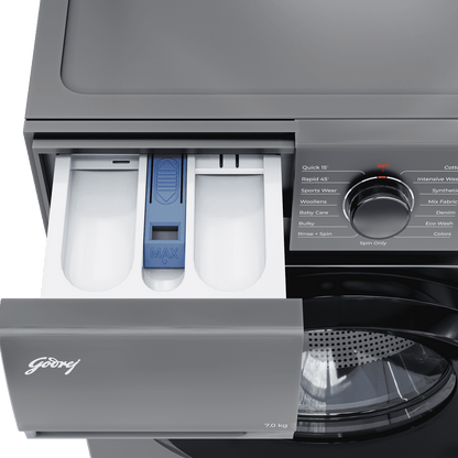 Godrej 7 kg 5 Star Fully Automatic Front Load Washing Machine (Argon, WFEON ARG 7014 FEBDT SLSR, In-built Heater, Silver Stream)