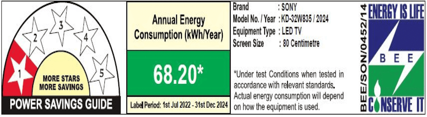 SONY Bravia 80 cm (32 inch) HD Ready LED Smart Google TV with Chromecast Built In (2024 model)