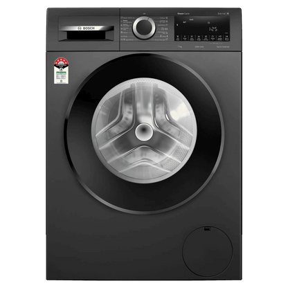 BOSCH 7 kg 5 Star Fully Automatic Front Load Washing Machine (Series 4, WGA12208IN, Anti Stain Program, Black)