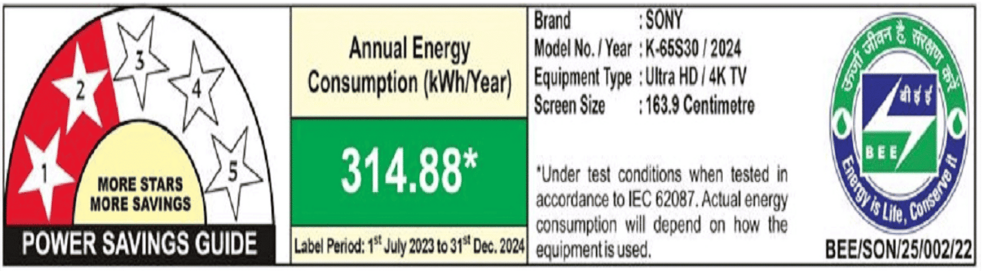 SONY BRAVIA 3 165.1 cm (65 inch) LCD 4K Ultra HD Smart Android TV with Dolby Vision & Dolby Atmos (2024 model)