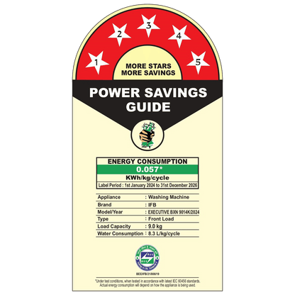 IFB 9 kg 5 Star Wi-Fi Inverter Fully Automatic Front Load Washing Machine (Executive BXN 9014K, AI Technology, Black)