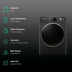 IFB 9 kg 5 Star Wi-Fi Inverter Fully Automatic Front Load Washing Machine (Executive BXN 9014K, AI Technology, Black)