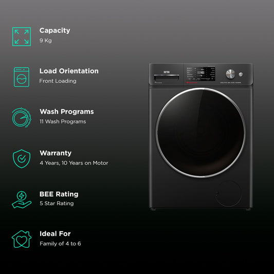 IFB 9 kg 5 Star Wi-Fi Inverter Fully Automatic Front Load Washing Machine (Executive BXN 9014K, AI Technology, Black)