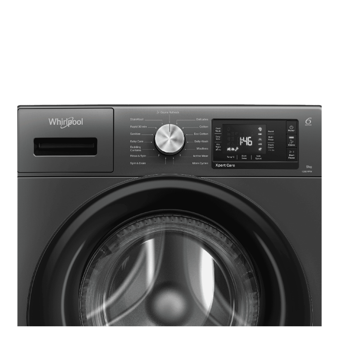 Whirlpool 9 kg 5 Star Inverter Fully Automatic Front Load Washing Machine (XPERT CARE OZONE, XO9012BYV53E, In-built Heater, Volcano Grey)