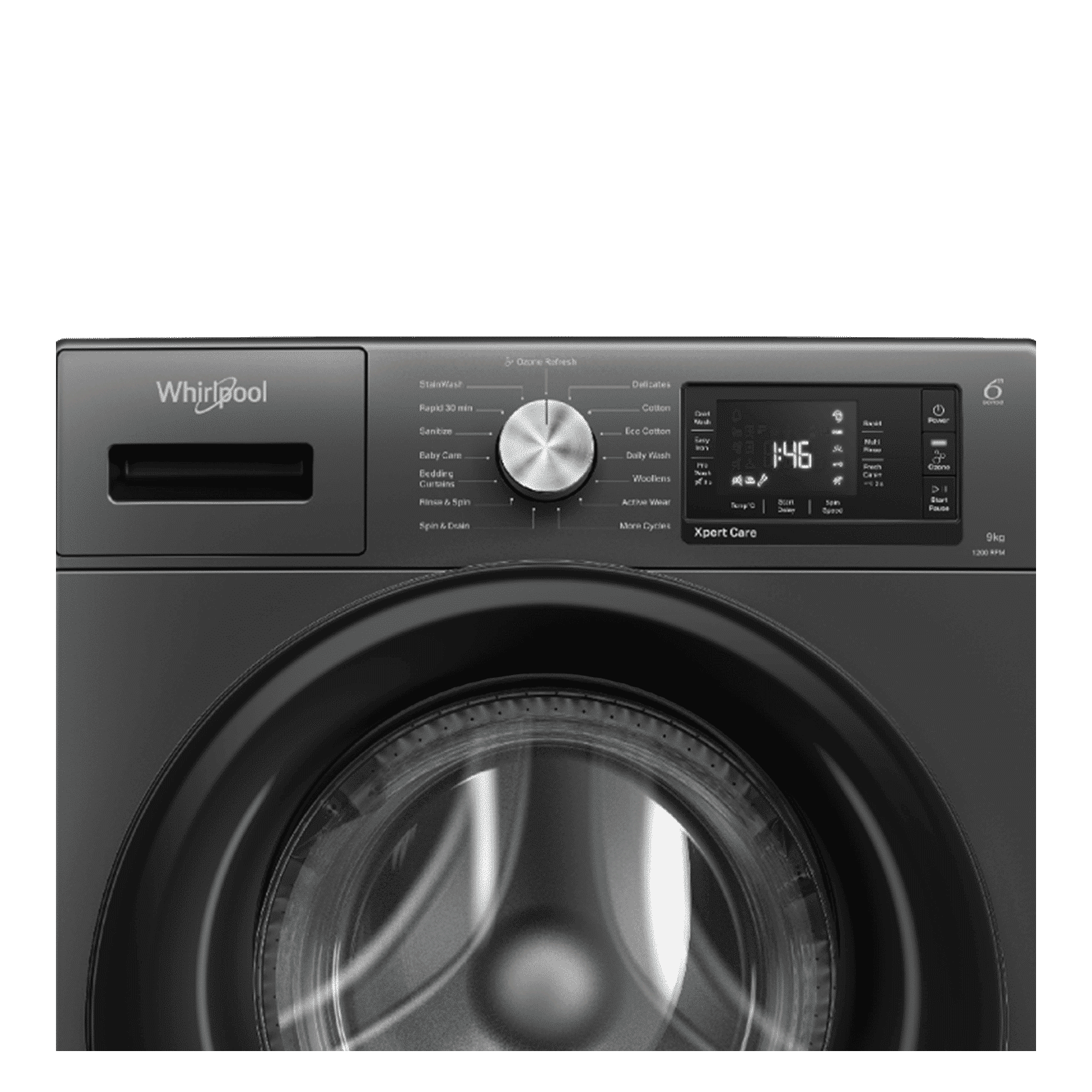 Whirlpool 9 kg 5 Star Inverter Fully Automatic Front Load Washing Machine (XPERT CARE OZONE, XO9012BYV53E, In-built Heater, Volcano Grey)