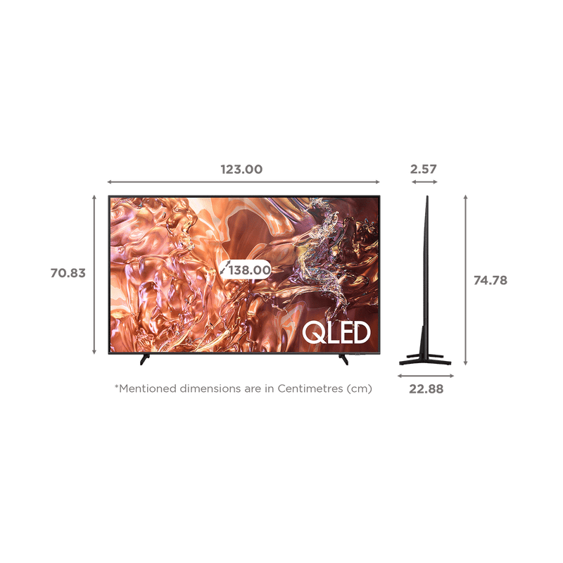 SAMSUNG QE1D 139.7 cm (55 inch) QLED 4K Ultra HD Smart Tizen TV with 4K Upscaling (2024 model)