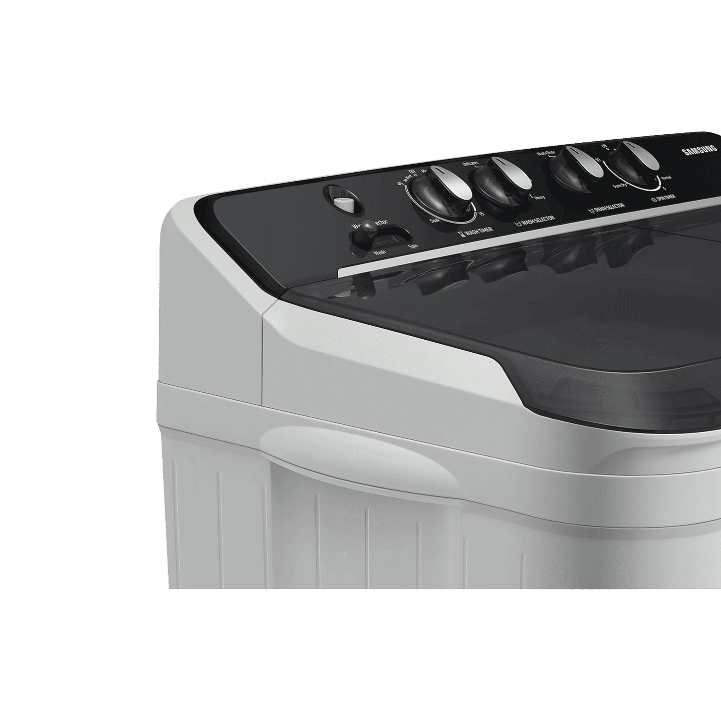 SAMSUNG 9 kg 5 Star Semi Automatic Washing Machine with Hexa Storm Pulsator (WT90C4260GG/TL, Light Grey)