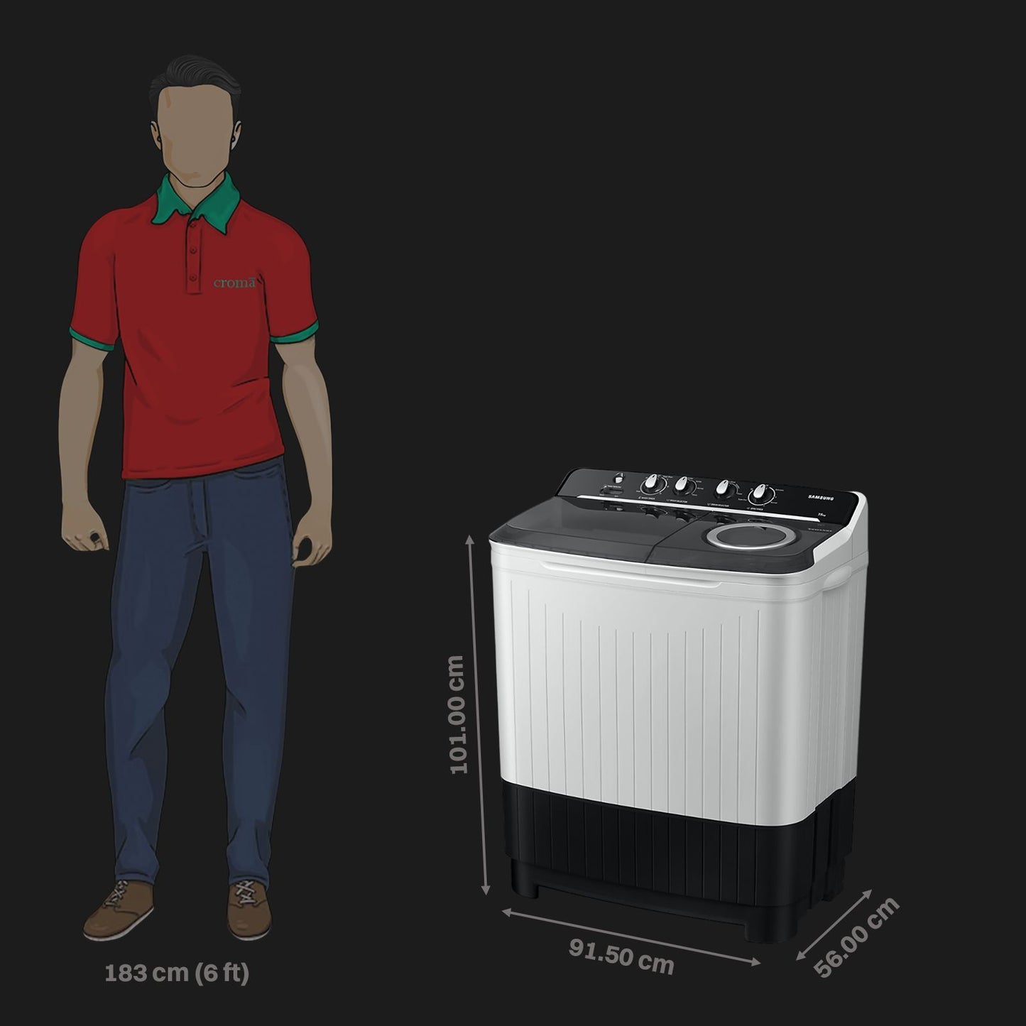 SAMSUNG 9 kg 5 Star Semi Automatic Washing Machine with Hexa Storm Pulsator (WT90C4260GG/TL, Light Grey)