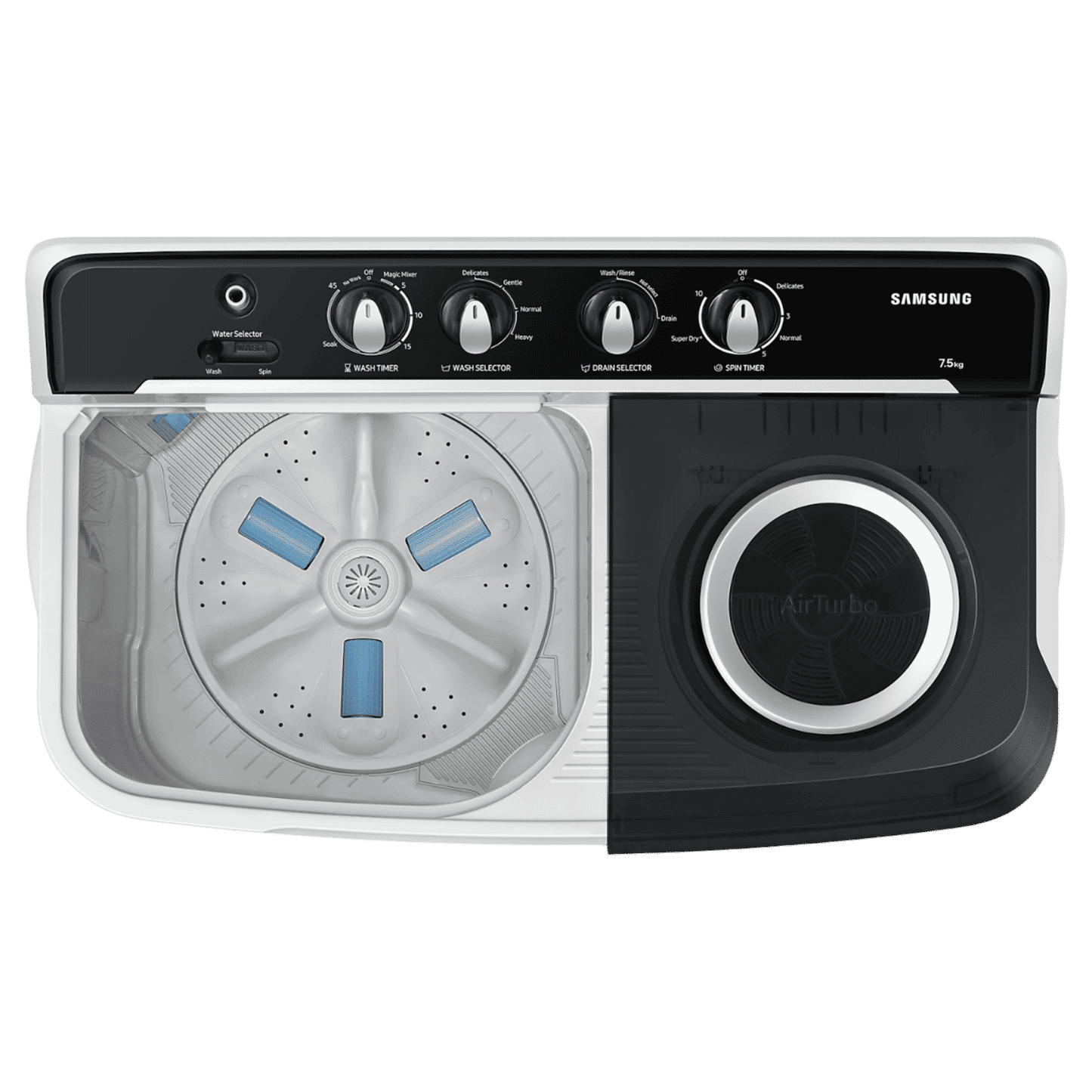 SAMSUNG 9 kg 5 Star Semi Automatic Washing Machine with Hexa Storm Pulsator (WT90C4260GG/TL, Light Grey)