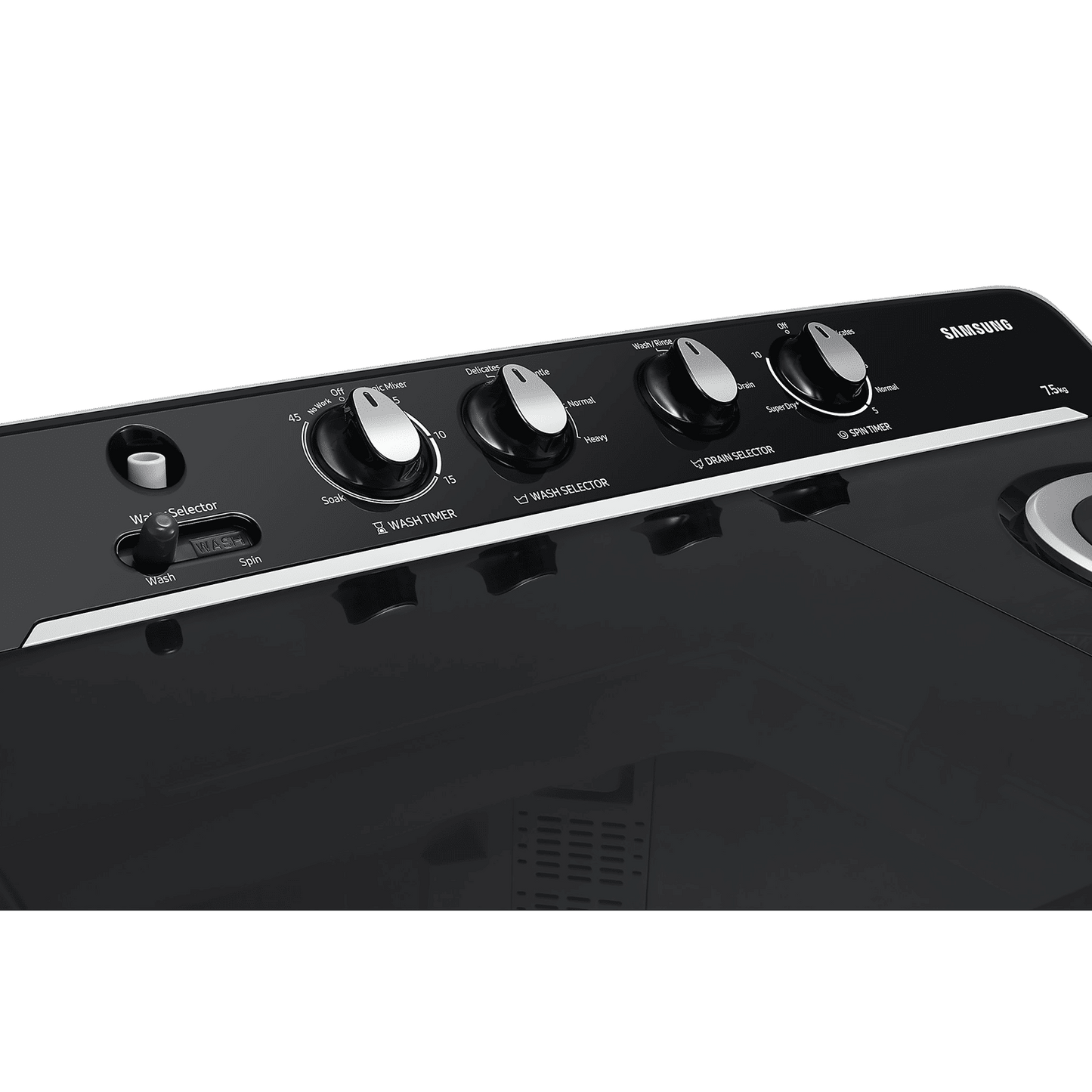 SAMSUNG 9 kg 5 Star Semi Automatic Washing Machine with Hexa Storm Pulsator (WT90C4260GG/TL, Light Grey)