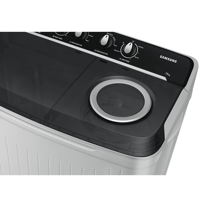 SAMSUNG 10.5 kg 5 Star Semi Automatic Washing Machine with Hexa Storm Pulsator (WT10C4260GG/TL, Light Gray)