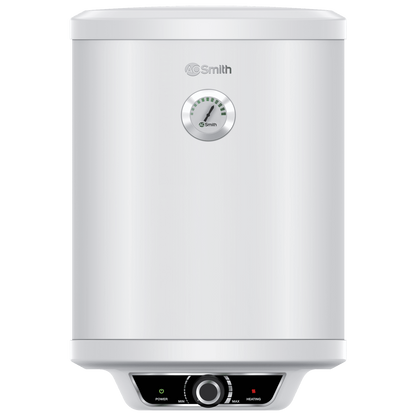 AO Smith Elegance Prime 15 Litre 5 Star Vertical Storage Geyser with Innovative RRID Technology (White Silver)