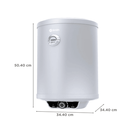 AO Smith Elegance Prime 15 Litre 5 Star Vertical Storage Geyser with Innovative RRID Technology (White Silver)