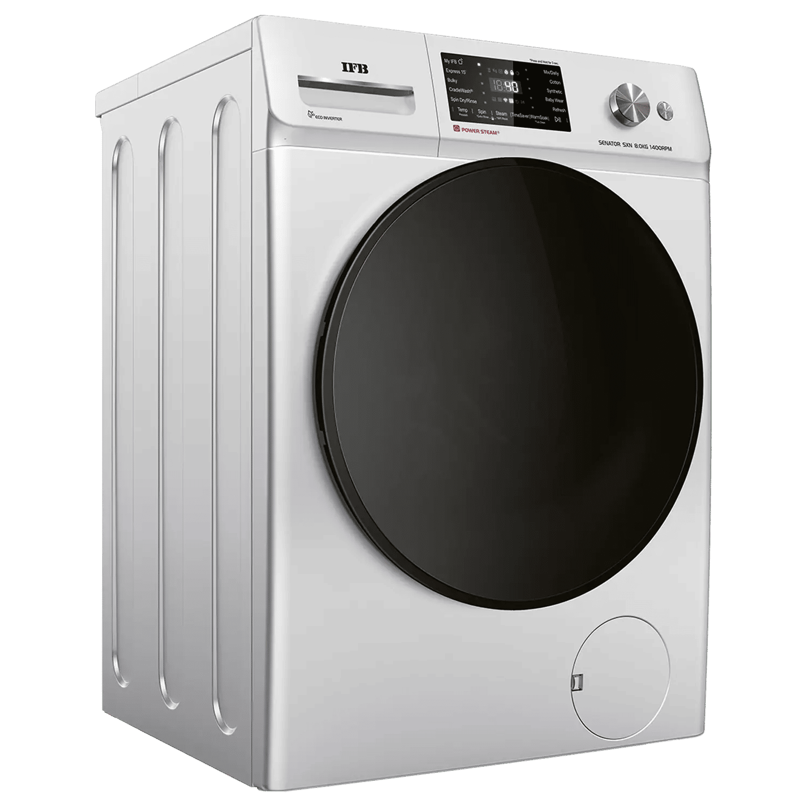 IFB 8 kg 5 Star Wi-Fi Inverter Fully Automatic Front Load Washing Machine (Senator SXN 8014, AI Technology, Rich Silver)