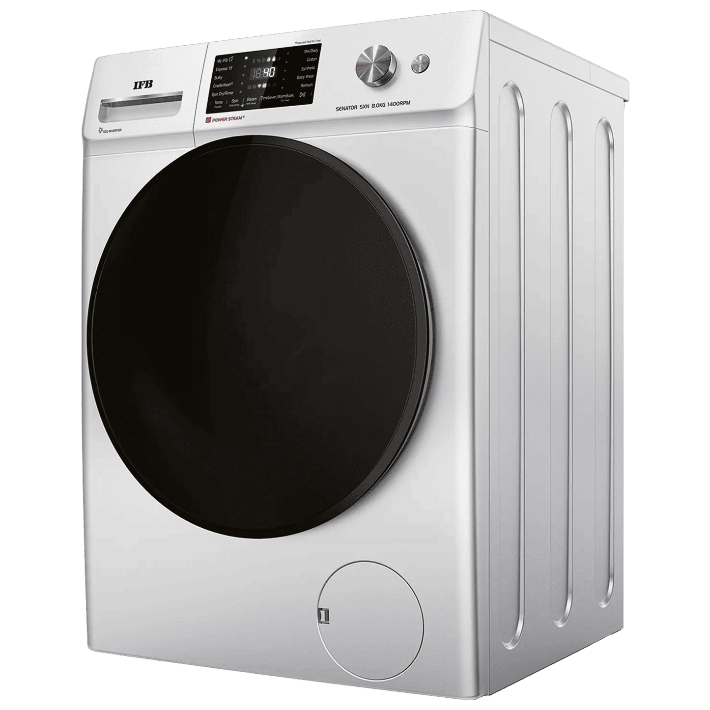 IFB 8 kg 5 Star Wi-Fi Inverter Fully Automatic Front Load Washing Machine (Senator SXN 8014, AI Technology, Rich Silver)