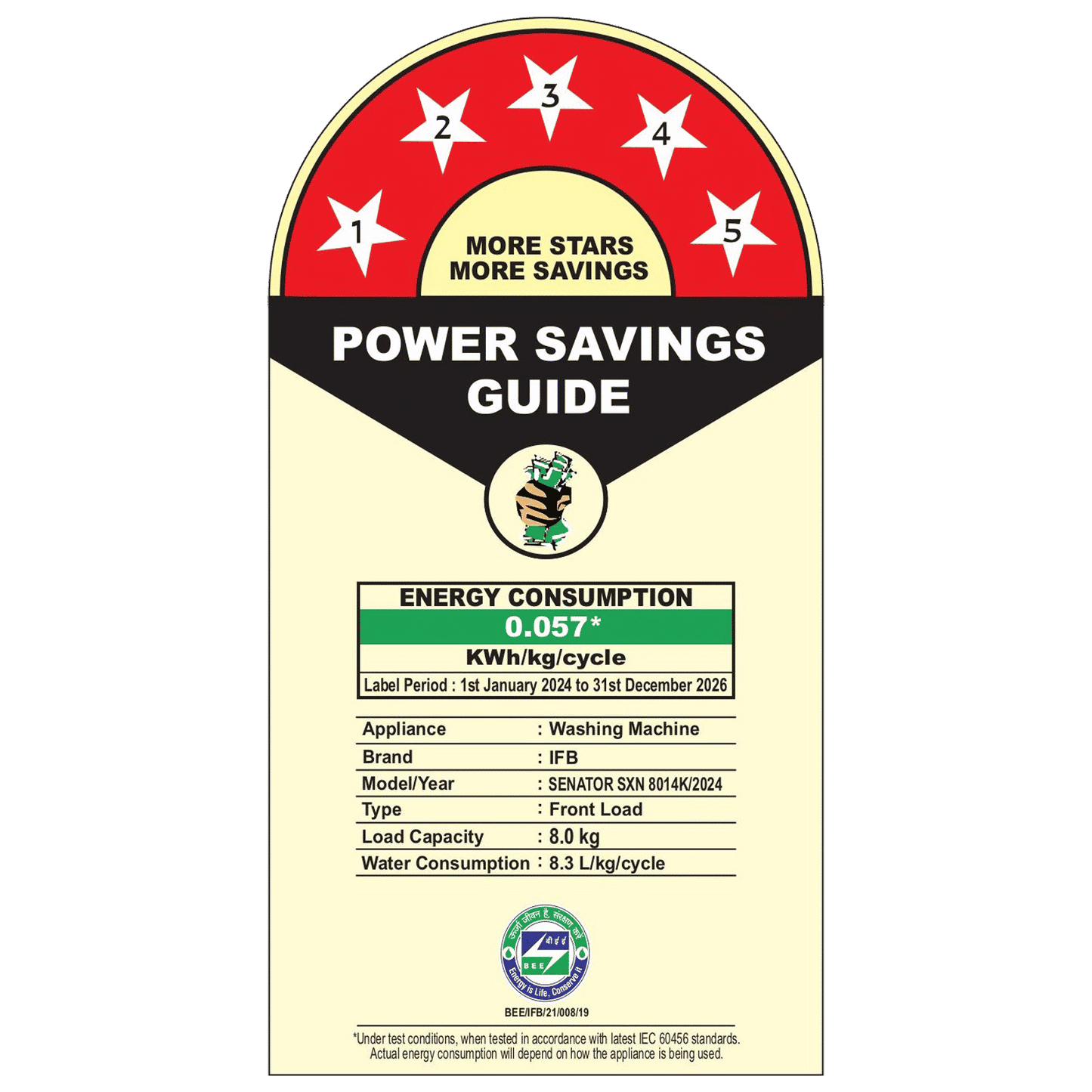 IFB 8 kg 5 Star Wi-Fi Inverter Fully Automatic Front Load Washing Machine (Senator SXN 8014, AI Technology, Rich Silver)