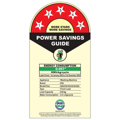 IFB 8 kg 5 Star Wi-Fi Inverter Fully Automatic Front Load Washing Machine (Senator SXN 8014, AI Technology, Rich Silver)