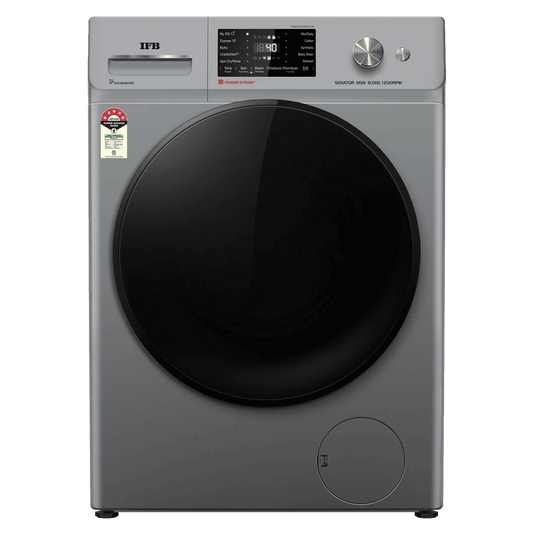 IFB 8 kg 5 Star Wi-Fi Fully Automatic Front Load Washing Machine (Senator MSN 8012K, 3D Wash System, Metallic Silver)