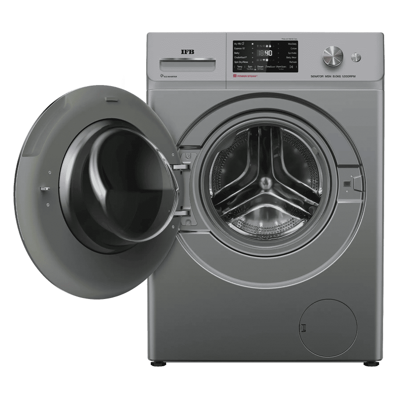 IFB 8 kg 5 Star Wi-Fi Fully Automatic Front Load Washing Machine (Senator MSN 8012K, 3D Wash System, Metallic Silver)