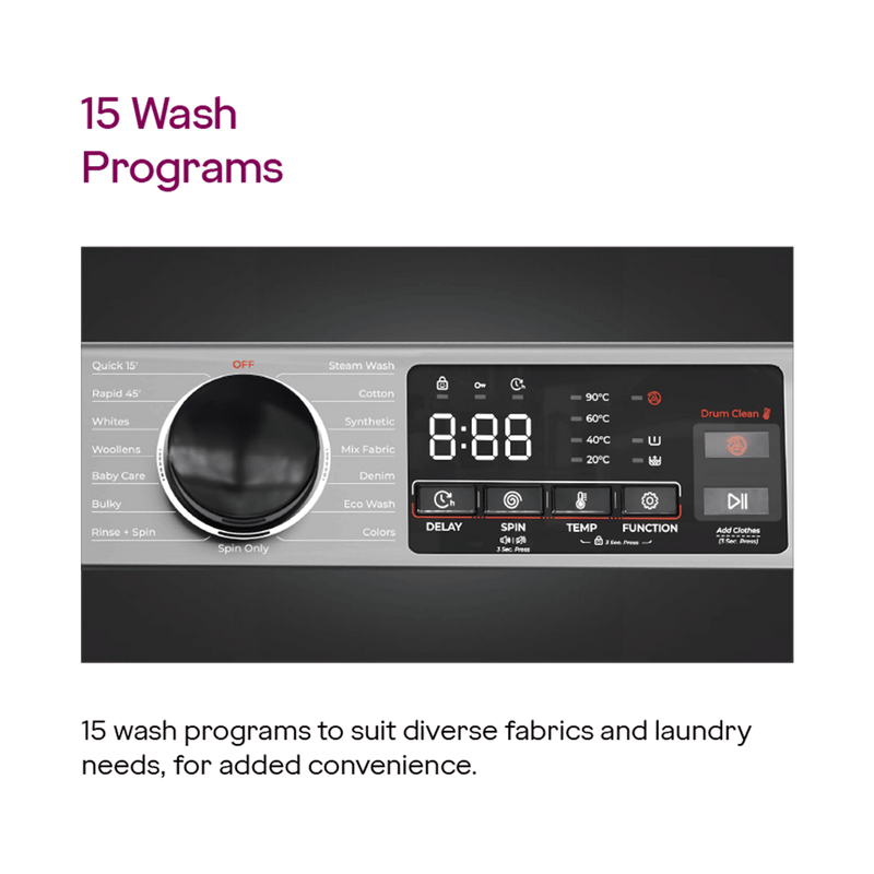 Godrej 10 kg Inverter Fully Automatic Front Load Washing Machine (Eon Celesta, WFEON CEL 1014 IEBT SLSR, In-built Heater, Silver Stream)