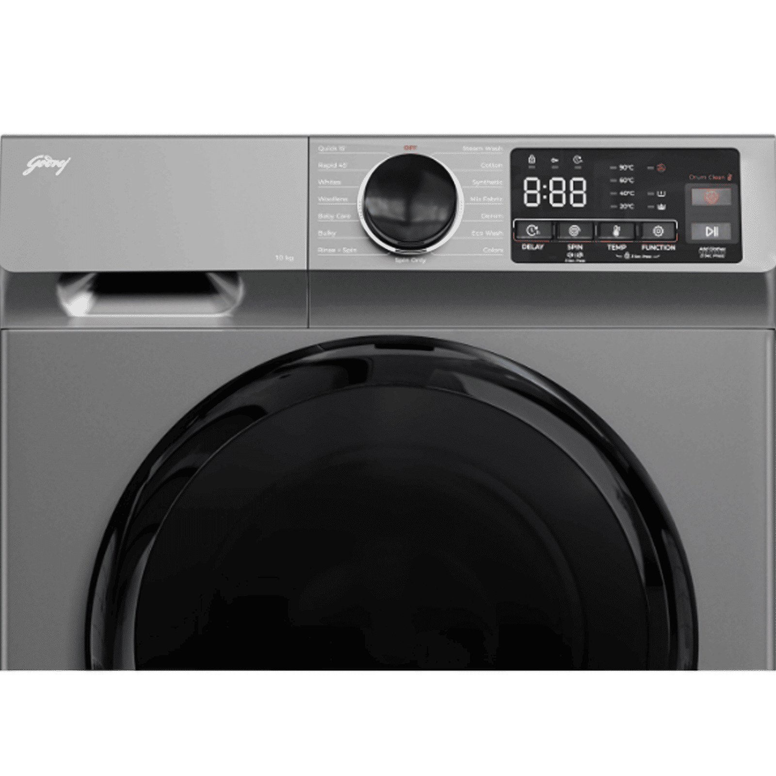 Godrej 10 kg Inverter Fully Automatic Front Load Washing Machine (Eon Celesta, WFEON CEL 1014 IEBT SLSR, In-built Heater, Silver Stream)