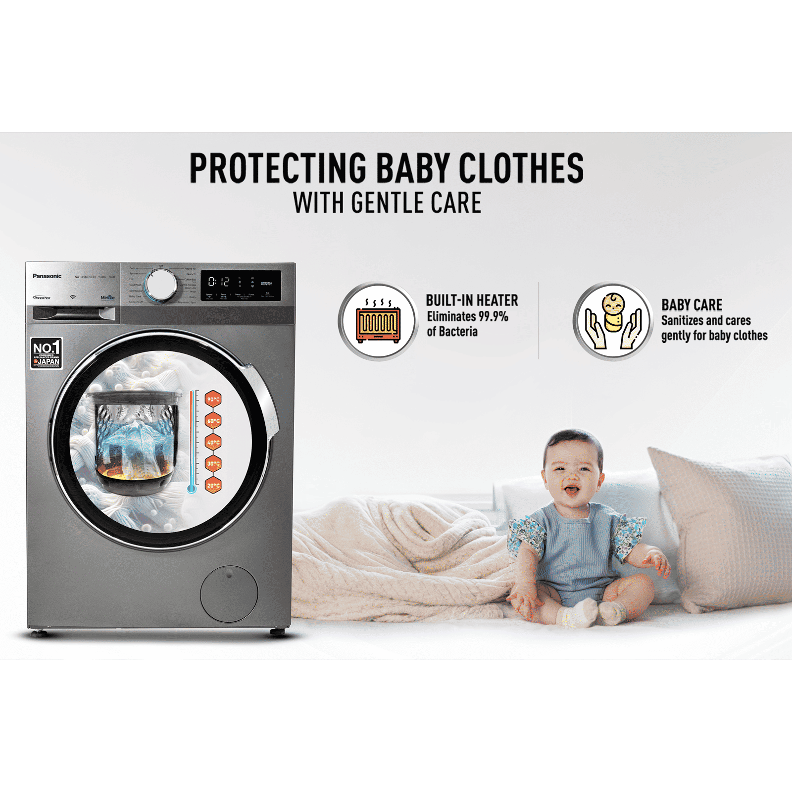 Panasonic 8 kg 5 Star Wi-Fi Fully Automatic Front Load Washing Machine (NA-148MR2L01, In-built Heater, Dark Silver)