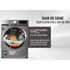 Panasonic 8 kg 5 Star Wi-Fi Fully Automatic Front Load Washing Machine (NA-148MR2L01, In-built Heater, Dark Silver)