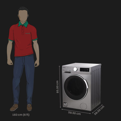 Panasonic 8 kg 5 Star Wi-Fi Fully Automatic Front Load Washing Machine (NA-148MR2L01, In-built Heater, Dark Silver)