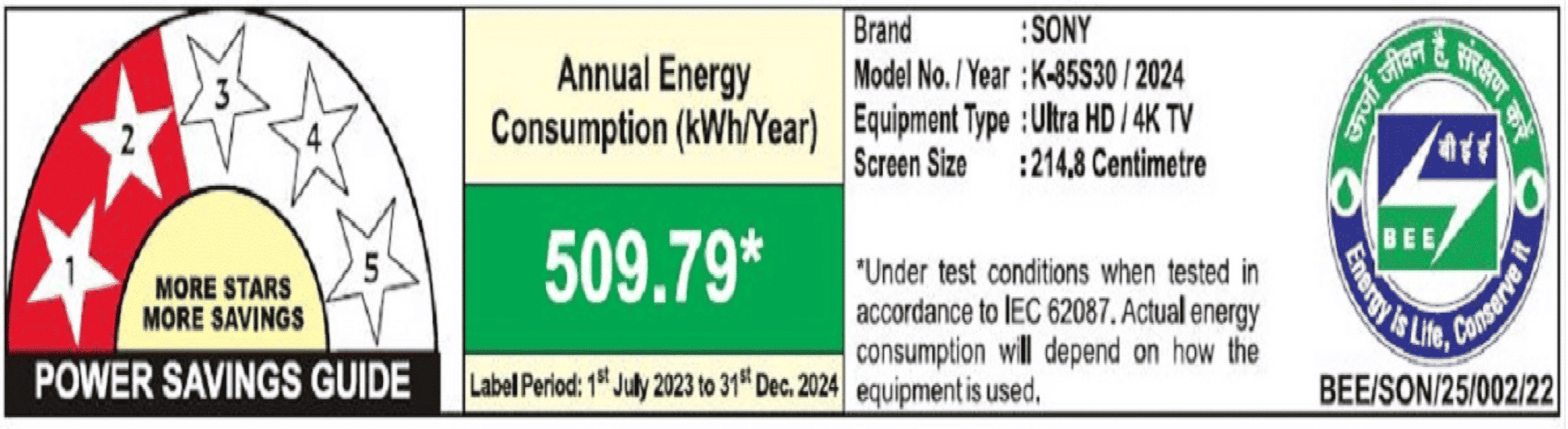 SONY BRAVIA 3 215.9 cm (85 inch) LED 4K Ultra HD Smart Android TV with Dolby Vision & Dolby Atmos (2024 model)