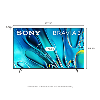 SONY BRAVIA 3 190.5 cm (75 inch) LCD 4K Ultra HD Smart Android TV with Dolby Vision & Dolby Atmos (2024 model)