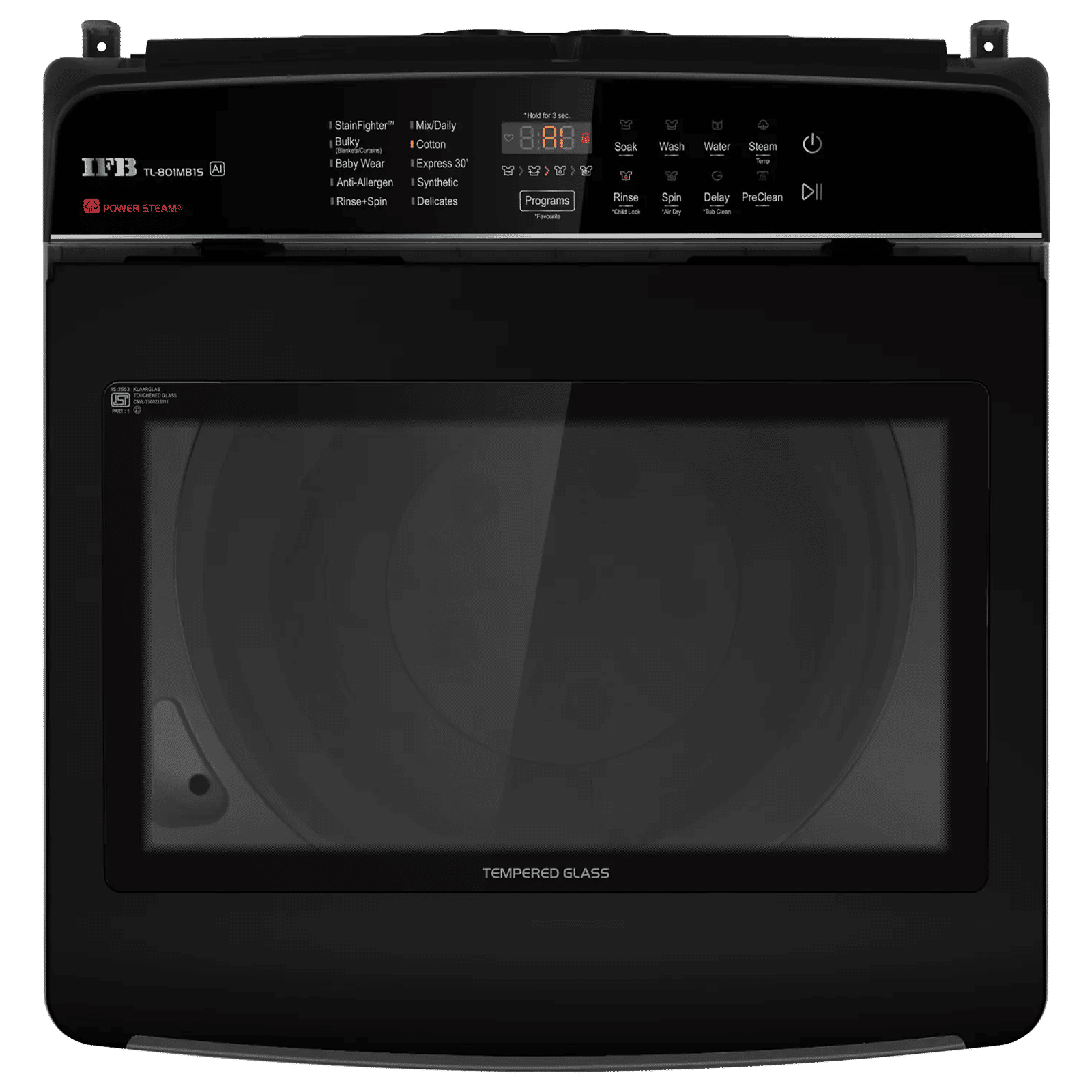 IFB 8 kg 5 Star Fully Automatic Top Load Washing Machine (TL801MB1S, AI Technology, Midnight Black)