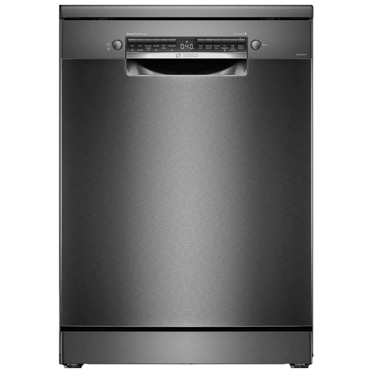 BOSCH Series 6 15 Place Settings Free Standing Dishwasher with Anti-Fingerprint (No Pre-rinse Required, Black Inox)
