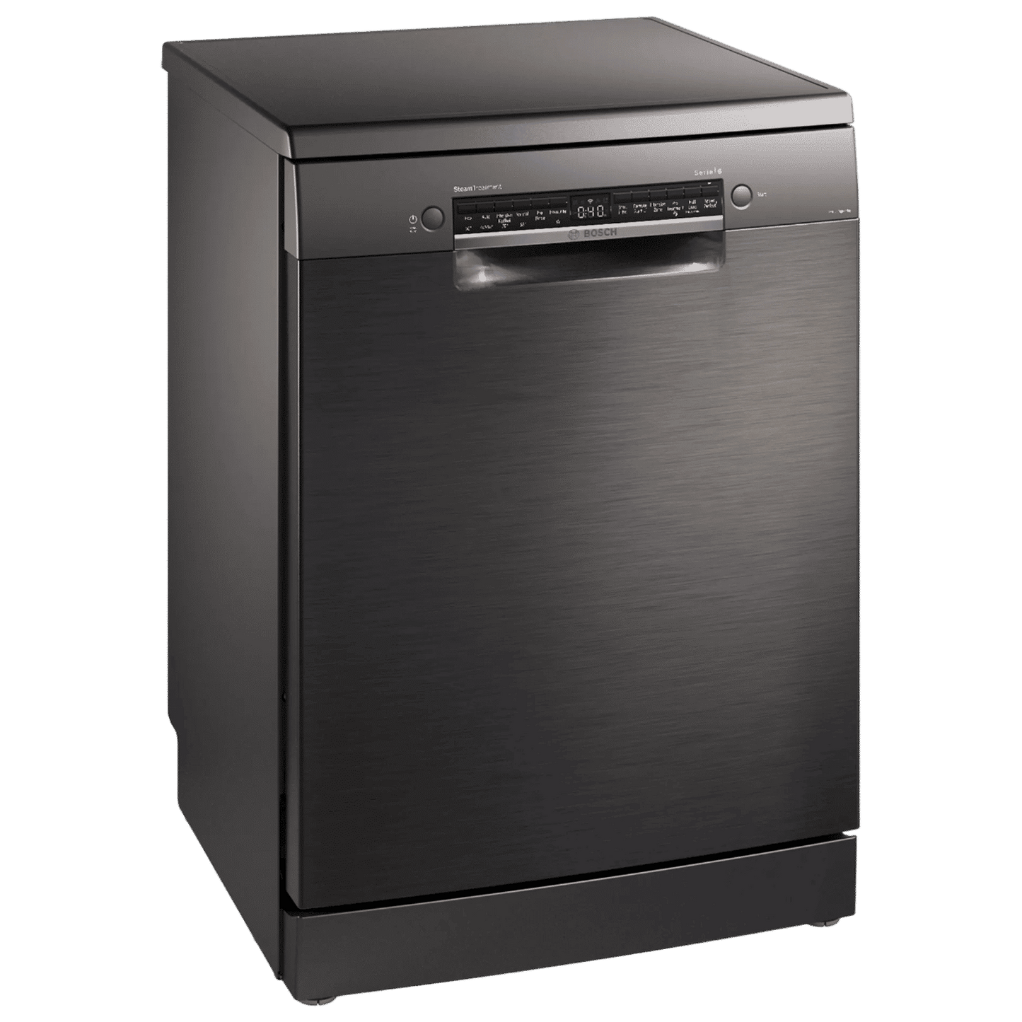BOSCH Series 6 15 Place Settings Free Standing Dishwasher with Anti-Fingerprint (No Pre-rinse Required, Black Inox)