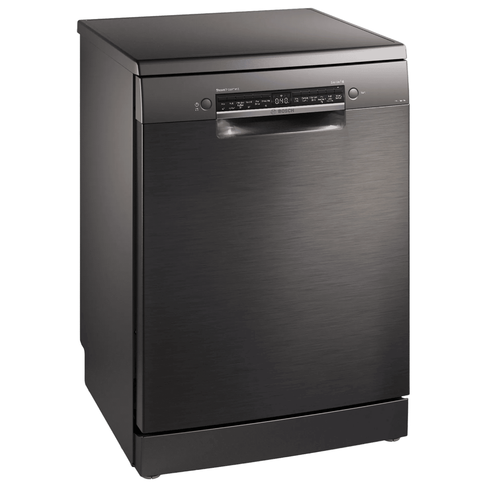 BOSCH Series 6 15 Place Settings Free Standing Dishwasher with Anti-Fingerprint (No Pre-rinse Required, Black Inox)