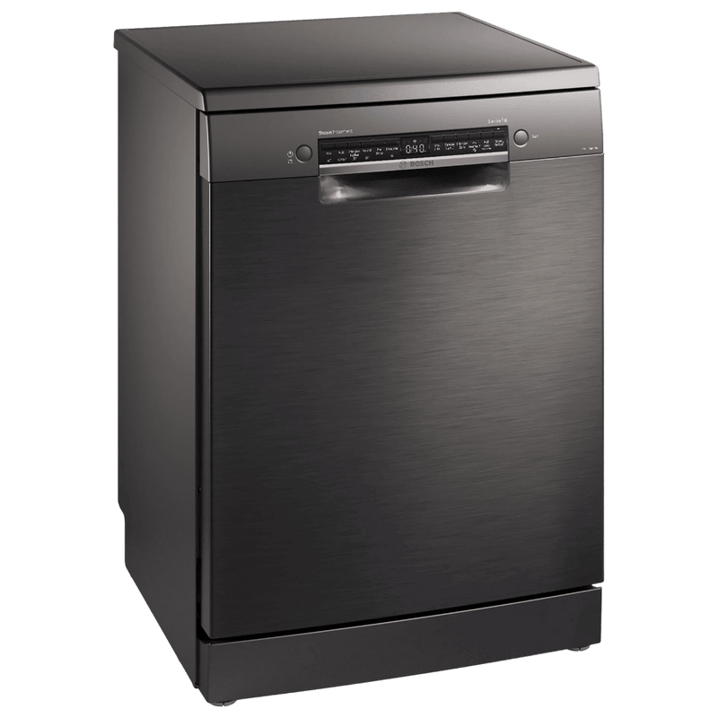BOSCH Series 6 15 Place Settings Free Standing Dishwasher with Anti-Fingerprint (No Pre-rinse Required, Black Inox)