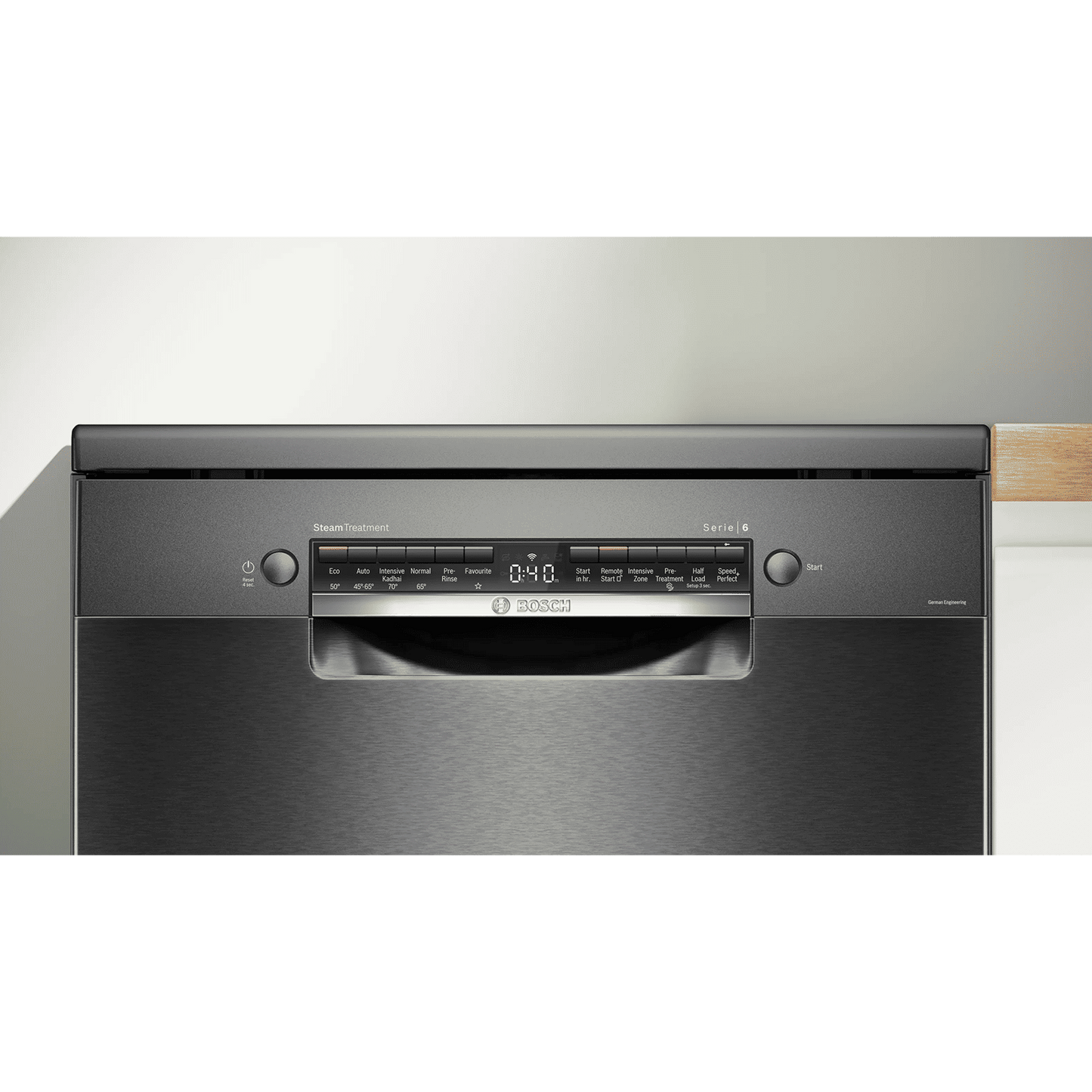BOSCH Series 6 15 Place Settings Free Standing Dishwasher with Anti-Fingerprint (No Pre-rinse Required, Black Inox)