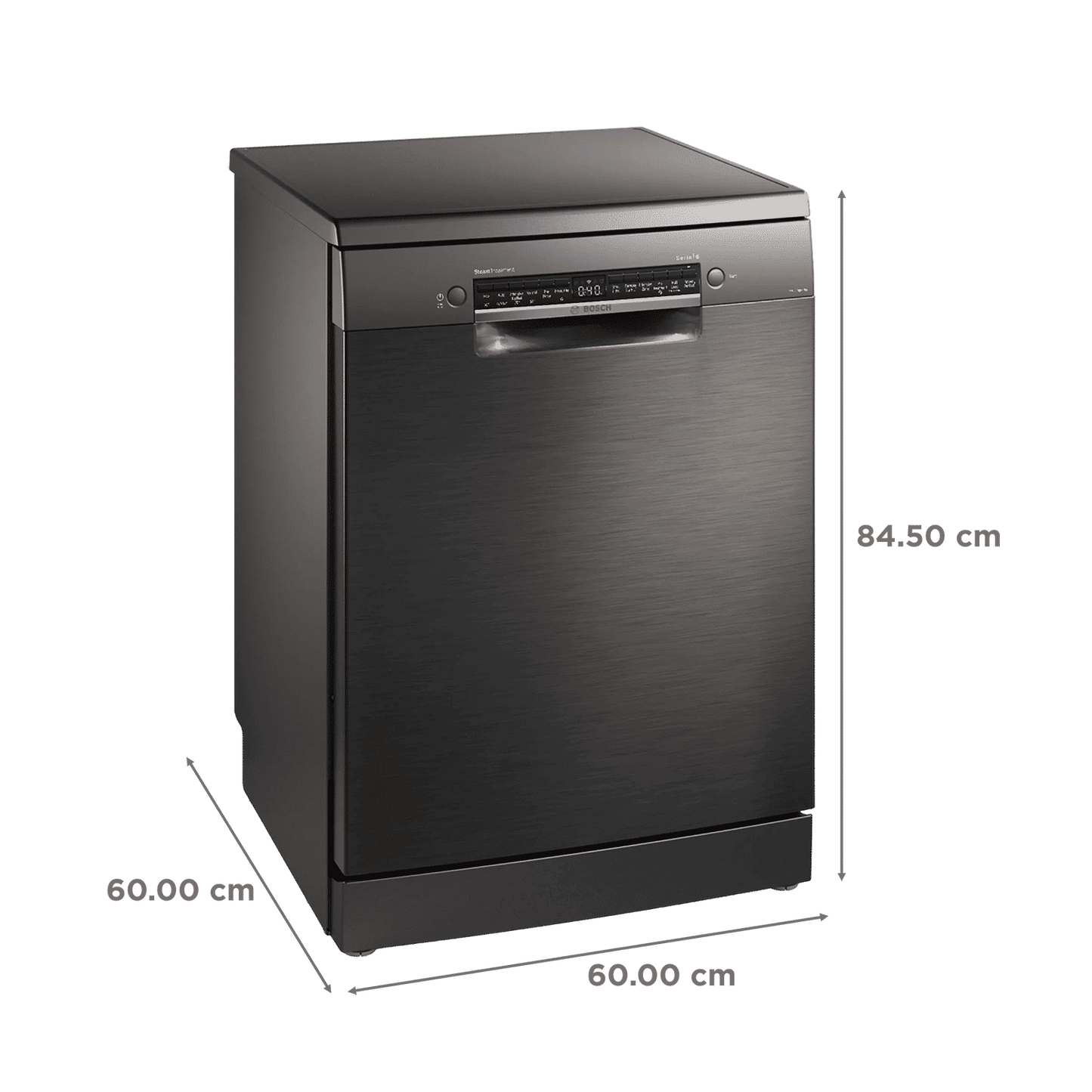 BOSCH Series 6 15 Place Settings Free Standing Dishwasher with Anti-Fingerprint (No Pre-rinse Required, Black Inox)